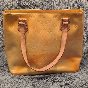 Louis Vuitton Monogram Vernis Houston Tote Bag in Yellow Patent Leather
